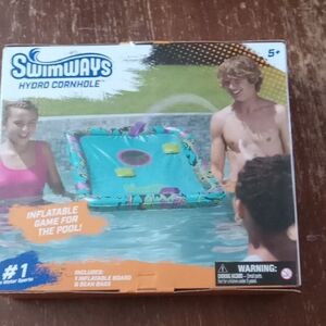 SwimWays Hydro Cornhole Inflatable Pool Game - Blue